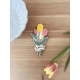 Magnet original en bois tulipes, cadeau fête des grand-mères