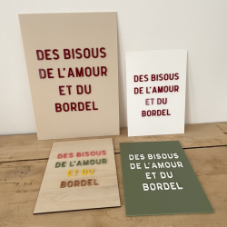 Affiche en plexiglas Des bisous de l'amour et du bordel, affiche colorée