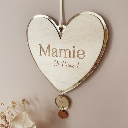 Bijou de mur décoration coeur, cadeau mamie