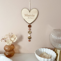 Cadeau personnalisé mamie, coeur mural