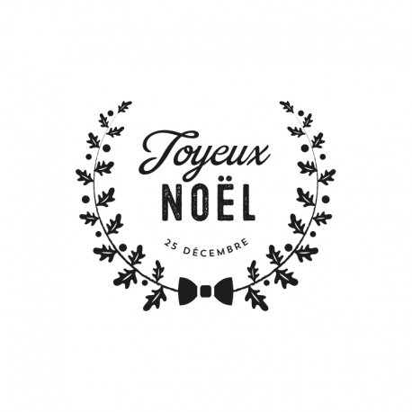 Tampon scrapbooking joyeux noël couronne de l'avent gui