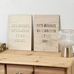 Affiche en bois et plexiglas citation