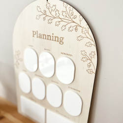 Planning en bois réutilisable semainier automne 