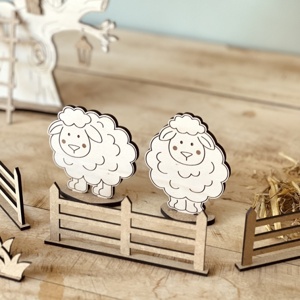 Monde miniature de Pâques, les moutons