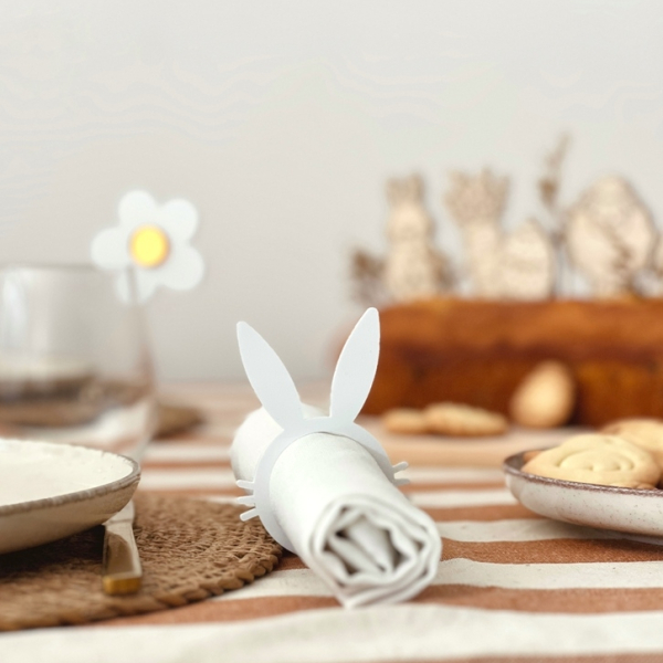 Rond de serviette lapin pour table de Pâques
