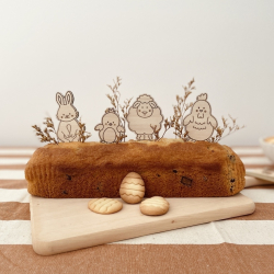Cake toppers en bois, animaux de Pâques