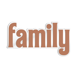 Enseigne murale originale family couleur terracotta