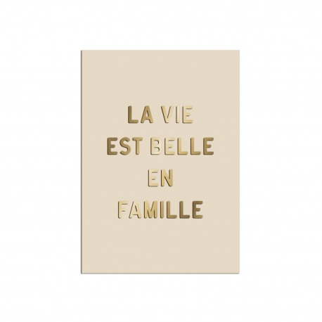 Affiche en plexiglas lin La vie est belle en famille