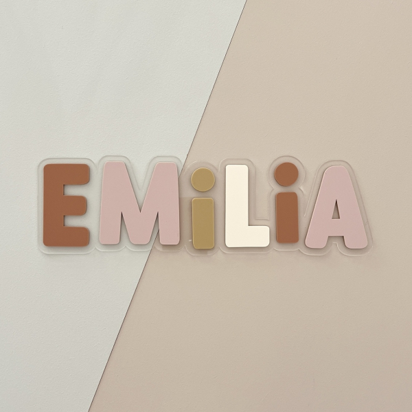 Enseigne prénom personnalisé en plexiglas, multicolore 