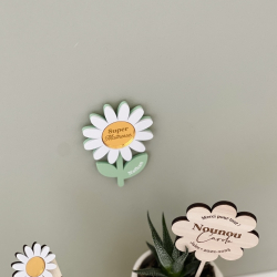 Magnet marguerite personnalisé, remerciements maîtresse, nounou, atsem
