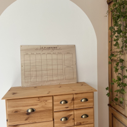 Planning mensuel effaçable et réutilisable, planning mural en bois