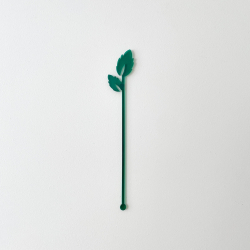Touillette en plexiglas vert feuilles de menthe