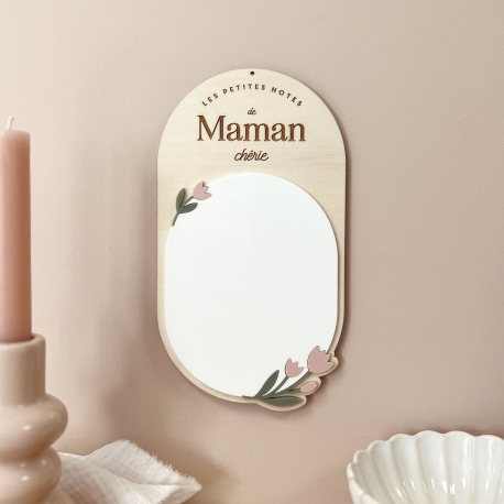 Tableau mémo réutilisable, cadeau maman design tulipes