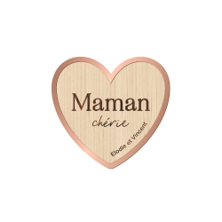 Magnet en bois coeur, cadeau personnalisé Maman
