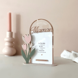 Cadre photo avec bouquet de tulipes, cadeau maman