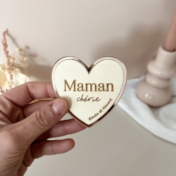 Cadeau fête des mères, magnet coeur personnalisé