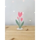 Bouquet de tulipes en plexiglas, coloris rose, cadeau femme