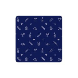 Dessous de verre pictogrammes apéro plexi gloss bleu nuit