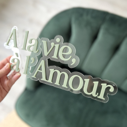 Enseigne style néon à la vie à l'amour mat sauge