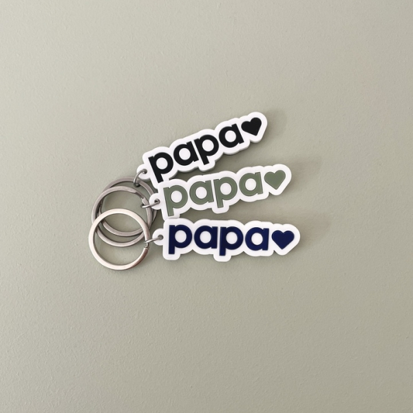 Porte-clé bi-matières papa, porte-clés original papa