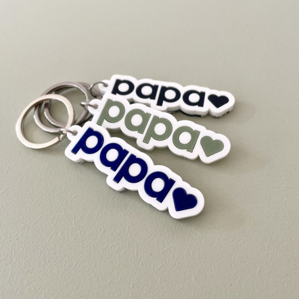 Porte-clé bi-matières papa, porte-clés original papa