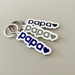 Porte-clé bi-matières papa, porte-clés original papa