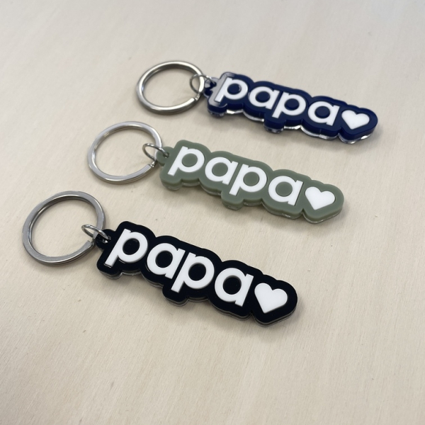 Porte-clé bi-matières papa, porte-clés original papa