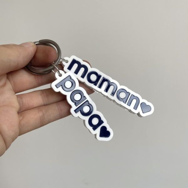 Porte-clé duo papa maman, cadeau original