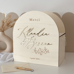 Urne de mariage blossom, boîte en bois personnalisée