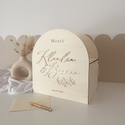 Urne de mariage personnalisée en bois Blossom