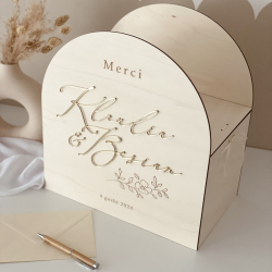 Urne de mariage personnalisée en bois Blossom