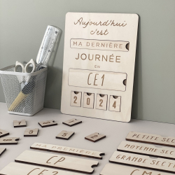 Pancarte rentrée en bois souvenirs photo rentrée scolaire