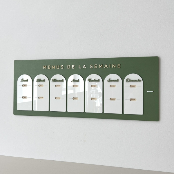 Planning mural sauge menus de la semaine