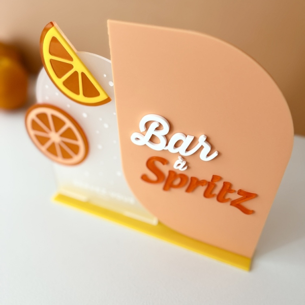 Panneau cocktail coloré mariage, décoration bar à Spritz
