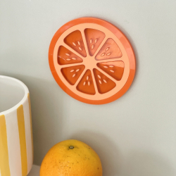 Rondelle d'orange en plexiglas, décoration murale agrume