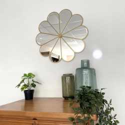 Décoration murale originale, miroir fleur vintage en plexiglas