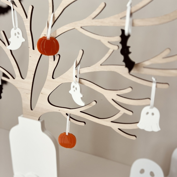 Arbre à décorer en bois, décoration d'Halloween