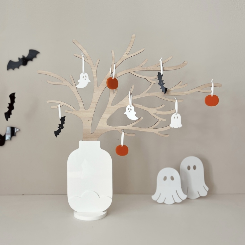 Kit 2 Arbres En Bois à Décorer - Thème Automne - 22x18 Cm - Activité Manuelle Pour Enfants