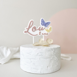 Anniversaire thème papillons, cake topper original à personnaliser