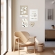 Composition murale chic et originale, blanc et miroir champagne, Family glow