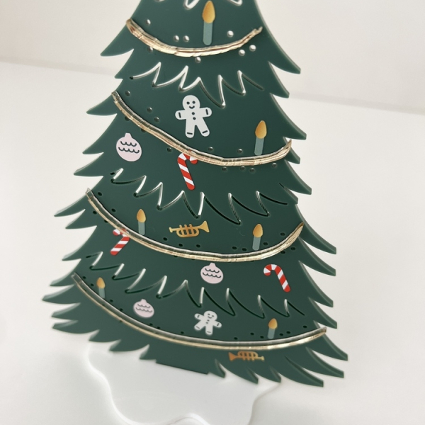 Sapin de Noël miniature en plexiglas, mini monde de Noël