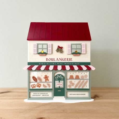 La boulangerie de Noël, village miniature en plexiglas