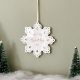 Suspension sapin de Noël personnalisée, flocon blanc et champagne