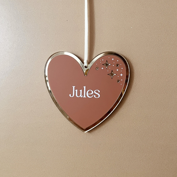 Boule de Noël personnalisée joli coeur