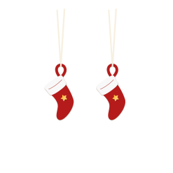 Arbre à décorer en bois, thème Noël bottes rouges