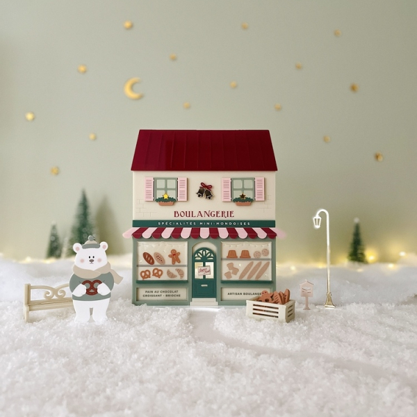 Village miniature de Noël plexiglas, décoration Noël poétique