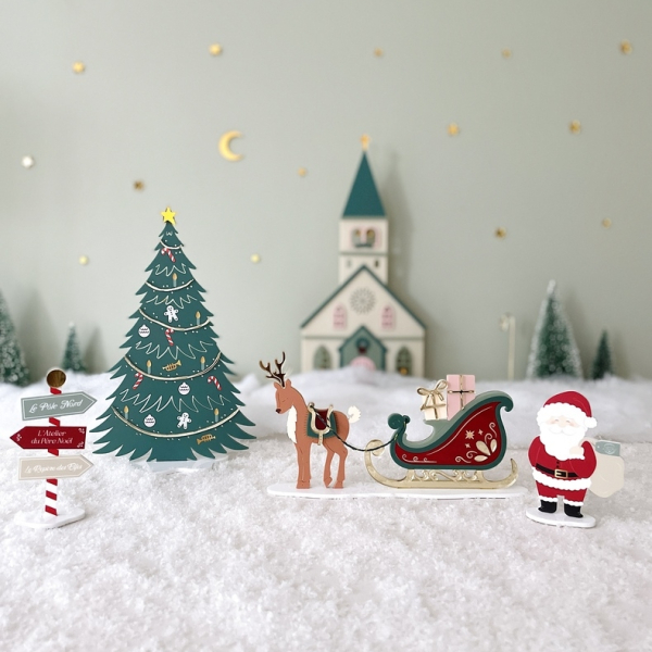 Village de Noël miniature, décor chapelle du village