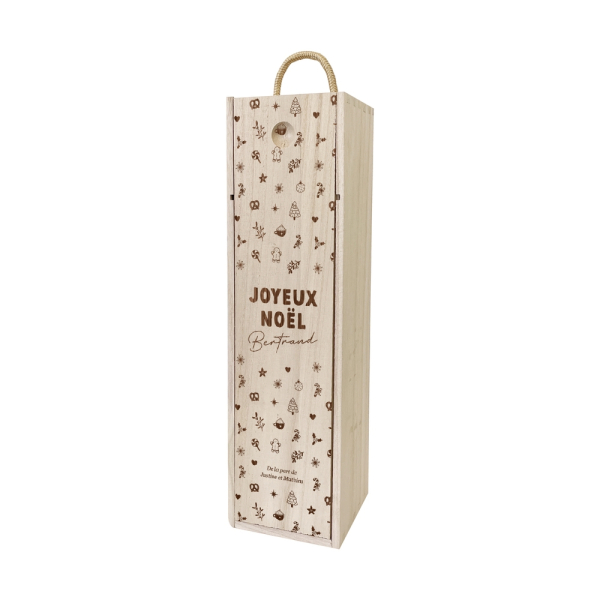 Coffret bouteille de vin Noël, boite vin à personnaliser