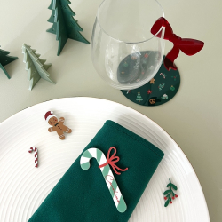 Décoration de table de Noël colorée, confettis à poser