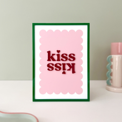 Affiche colorée en plexiglas kiss kiss, décoration murale originale